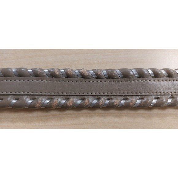 VTG Justin Taupe Western Belt with Silver Whipstitch 3055F - Size 30 Made in USA - Picture 7 of 9